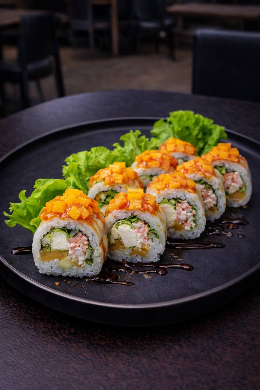Ролл лосось салься из манго