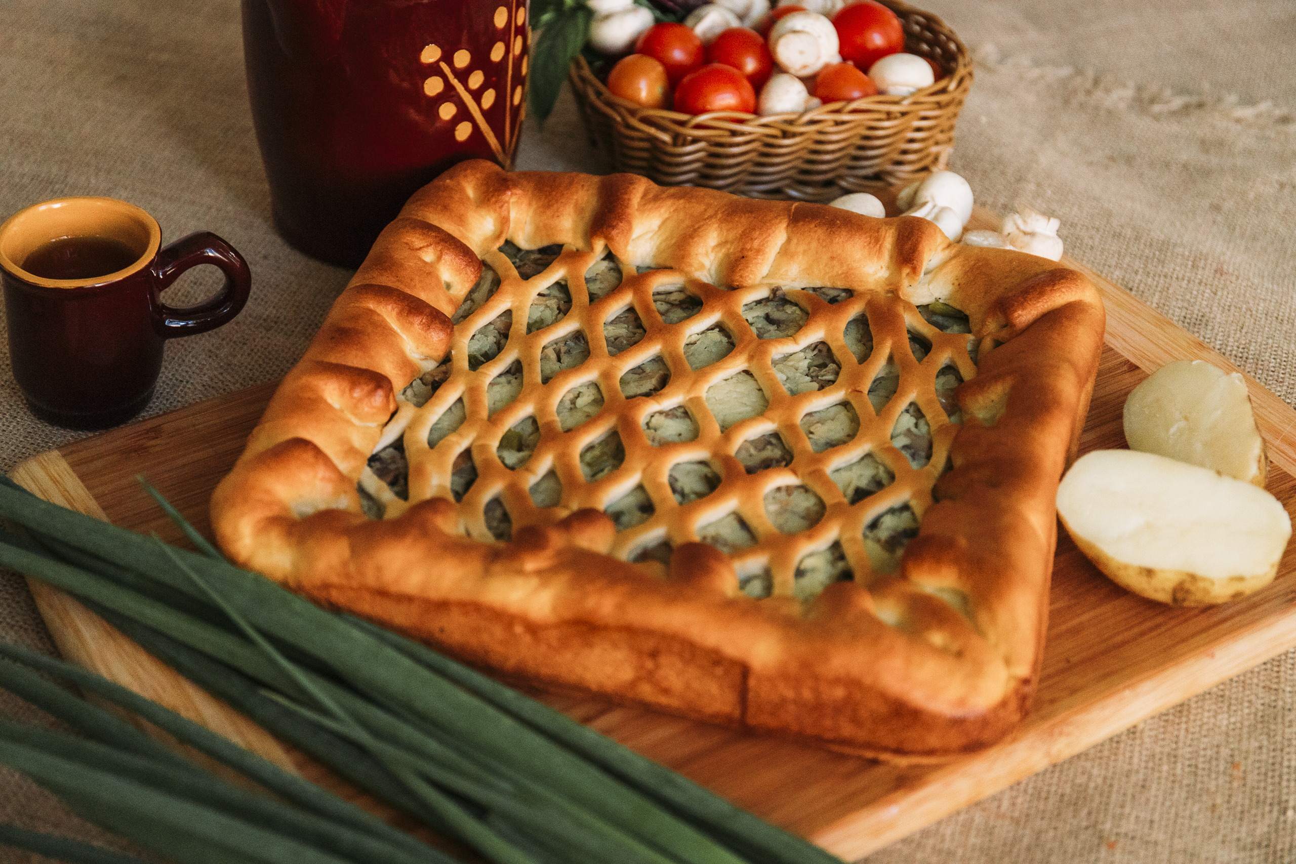 ПИРОГ С КАРТОШКОЙ И ГРИБАМИ