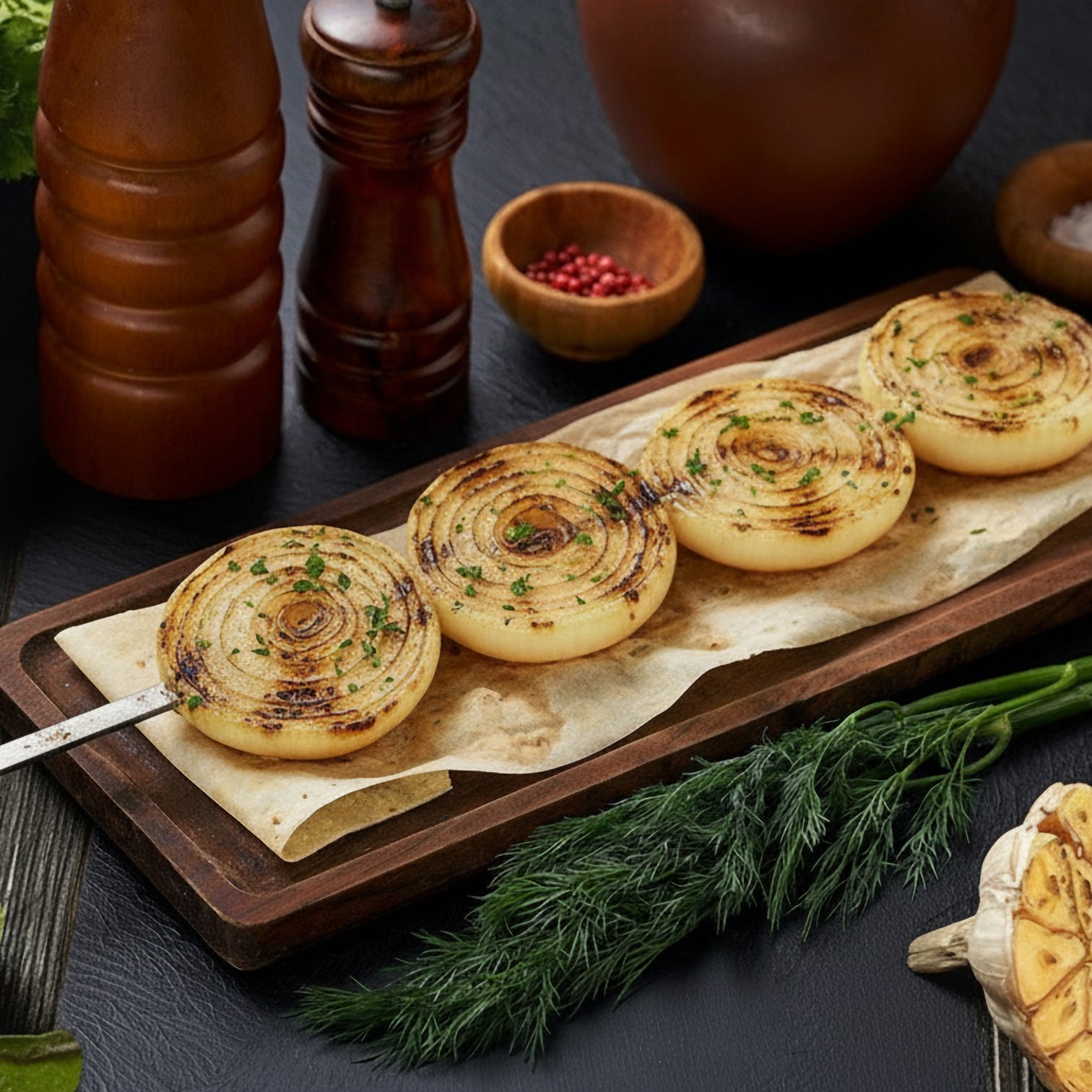 Лук, жаренный на углях				