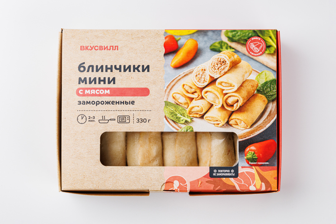 Блинчики мини с мясом, зам.(Продукт замороженный)