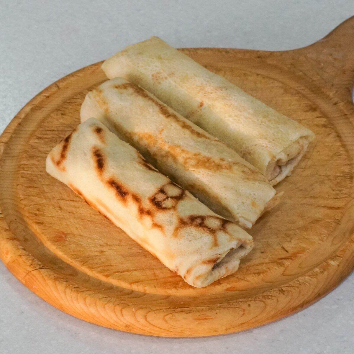 блины с грибами и сыром