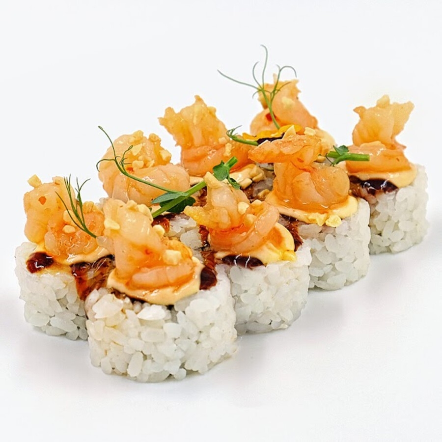 Ролл c глазированной креветкой