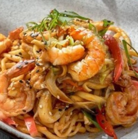 Wok-лапша с креветкой