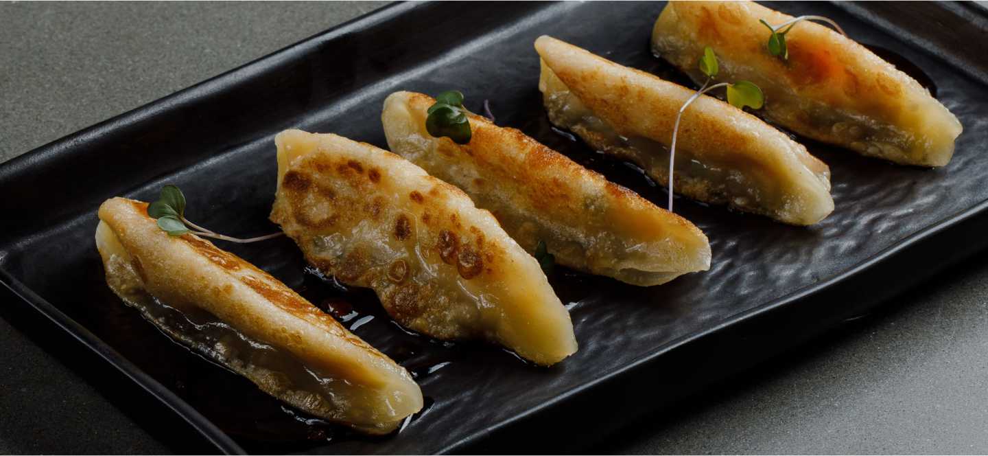 Шанхайские пельмени с крабом и креветкой