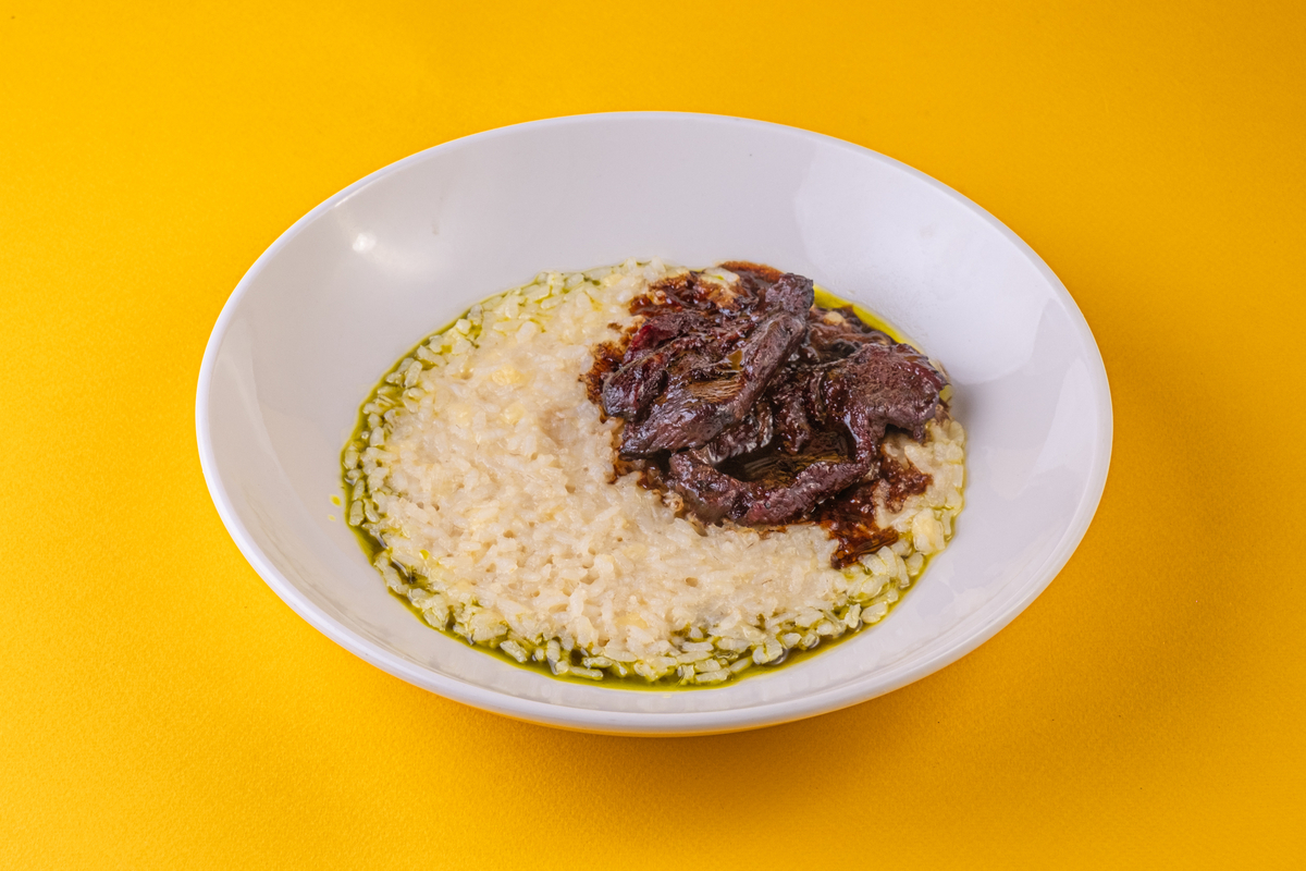 Ризотто с телячьими щечками