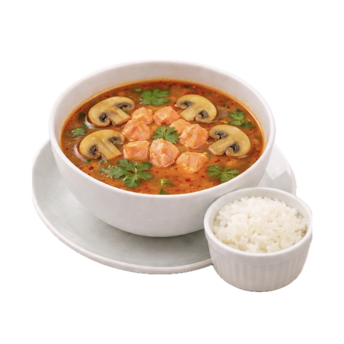 Том ям с лососем 