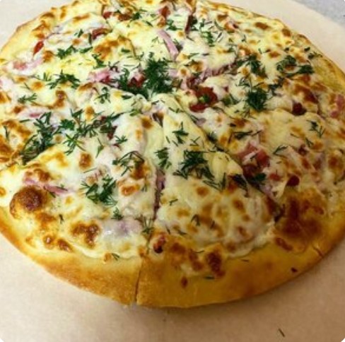 Пицца с ветчиной и грибами 25 см