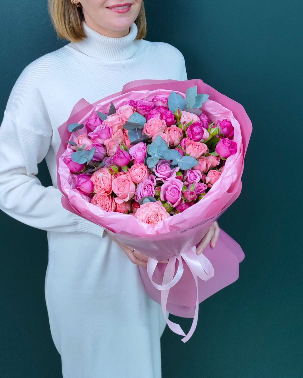 Пионовидная роза микс Бомбастик, 15 шт