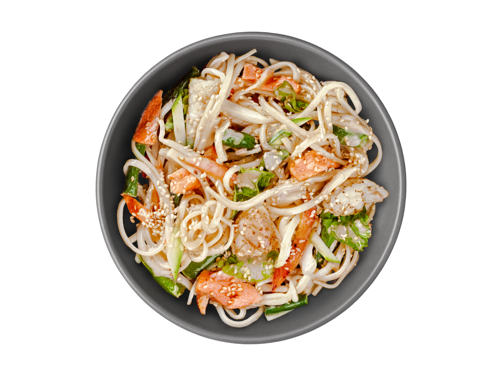 Сливочный Вок с кальмаром и лососем