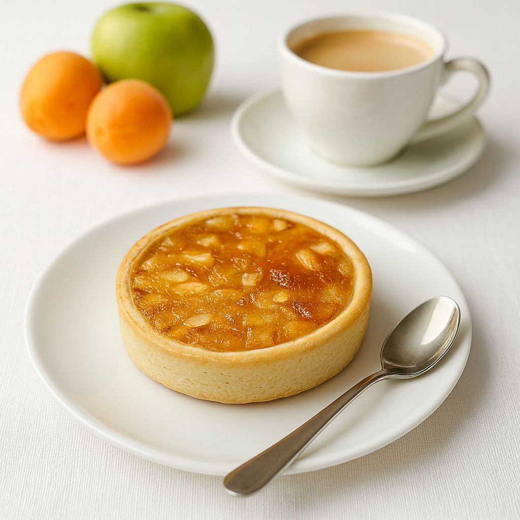 Тарталетка с яблоком и абрикосовым конфитюром