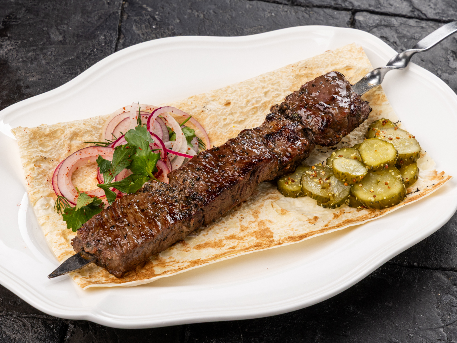 Шашлык из мраморной говядины по-кавказки