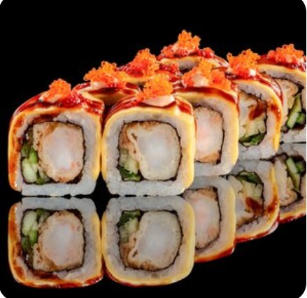 Ролл с креветками и сыром чеддер