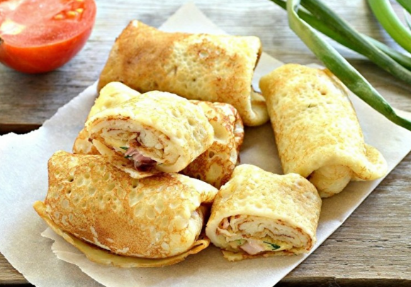 Блины maxi с дом.курочкой и сыром+яйцом