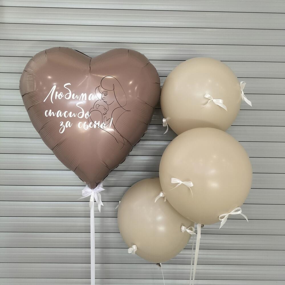 Шарики на выписку "Любимая спасибо за сына"