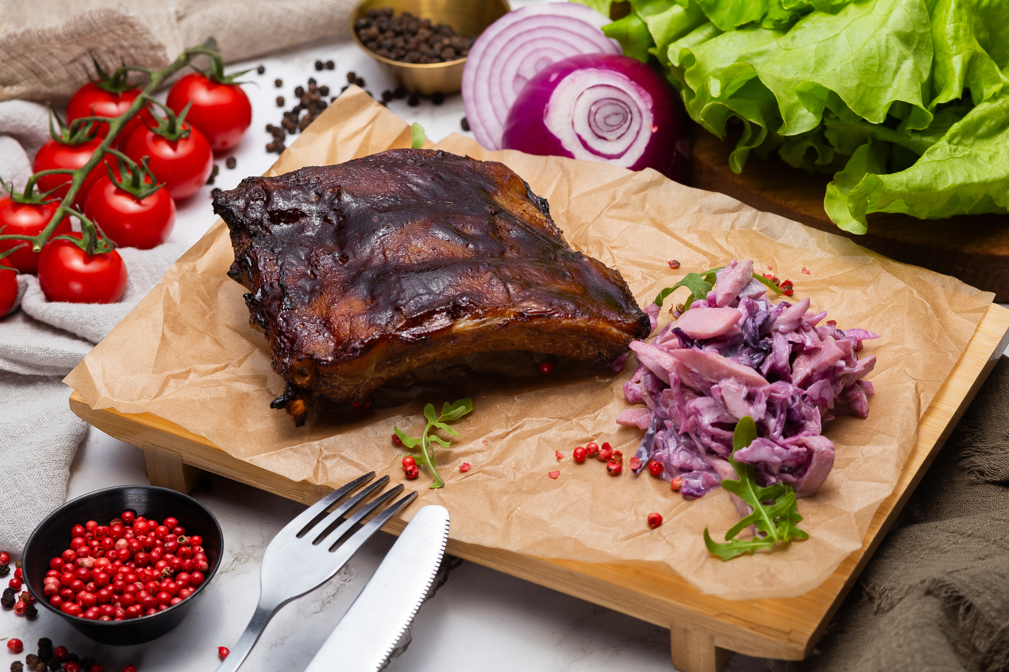 Свиные ребра в соусе BBQ