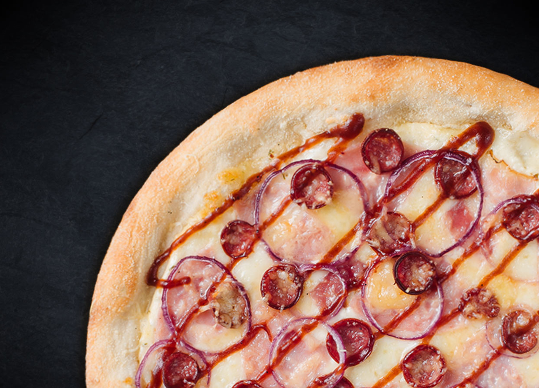 Мясная Барбекю 25 см (тонкое тесто)