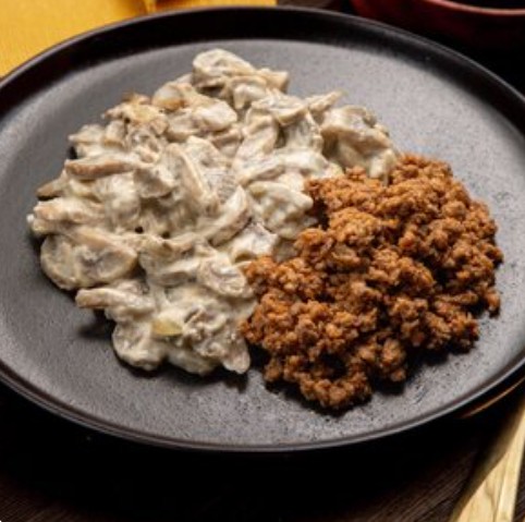 Грибной жюльен с мясным фаршем