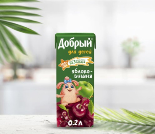 Сок добрый тп вишня-яблоко 0,2л