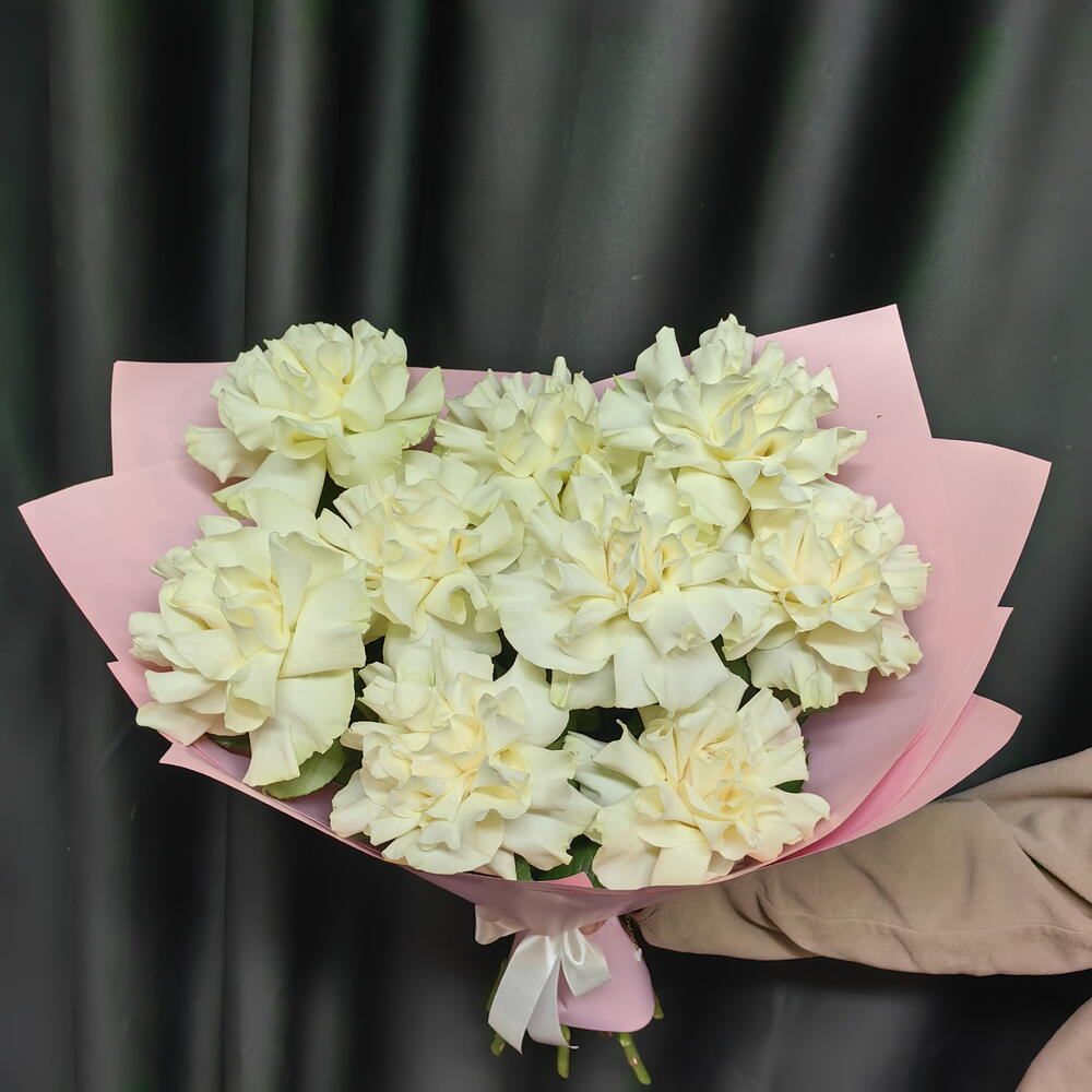 Букет из 9 французских белых роз для мамы (код 161)