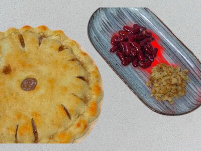 С фасолью и грецким орехом