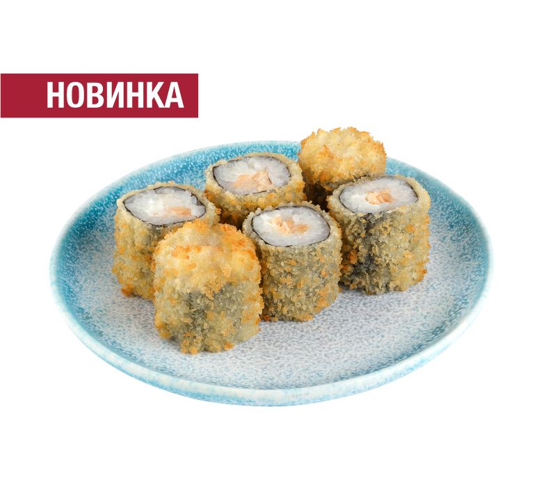 Хрустящий ролл с лососем и сыром