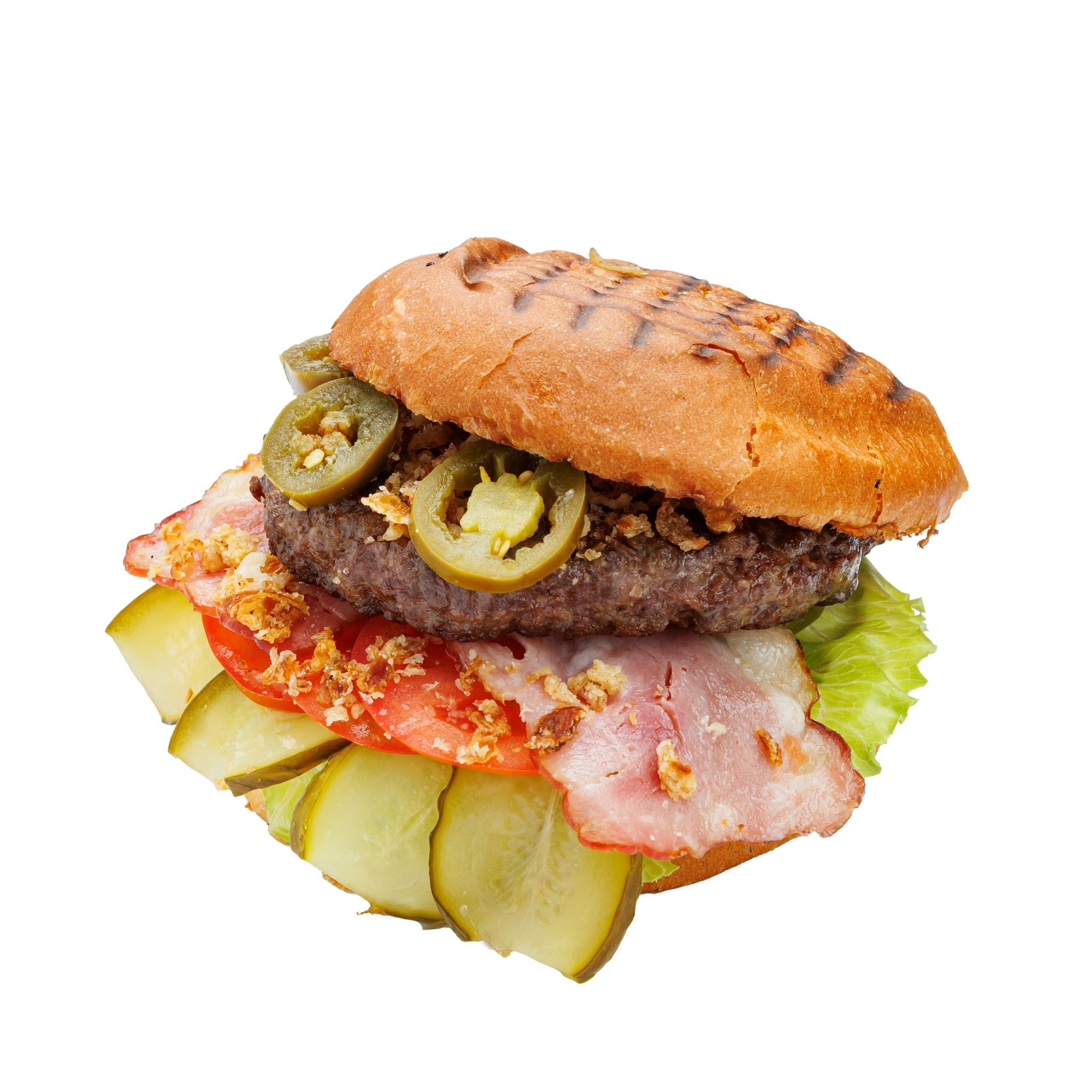 Гамбургер с халапеньо и беконом