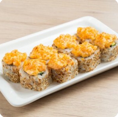 С тунцом запеченный ролл