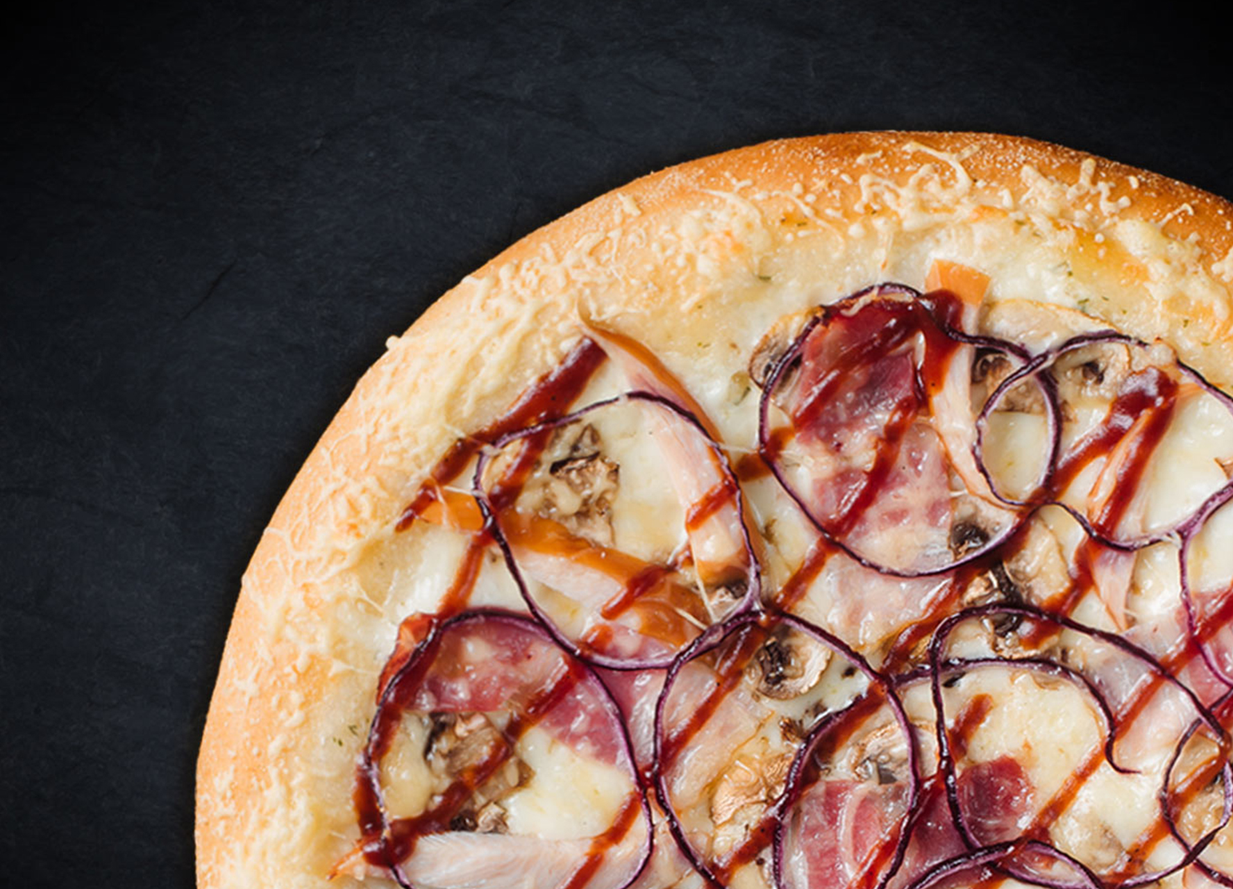 Чикен Барбекю 25 см (толстое с сыром)