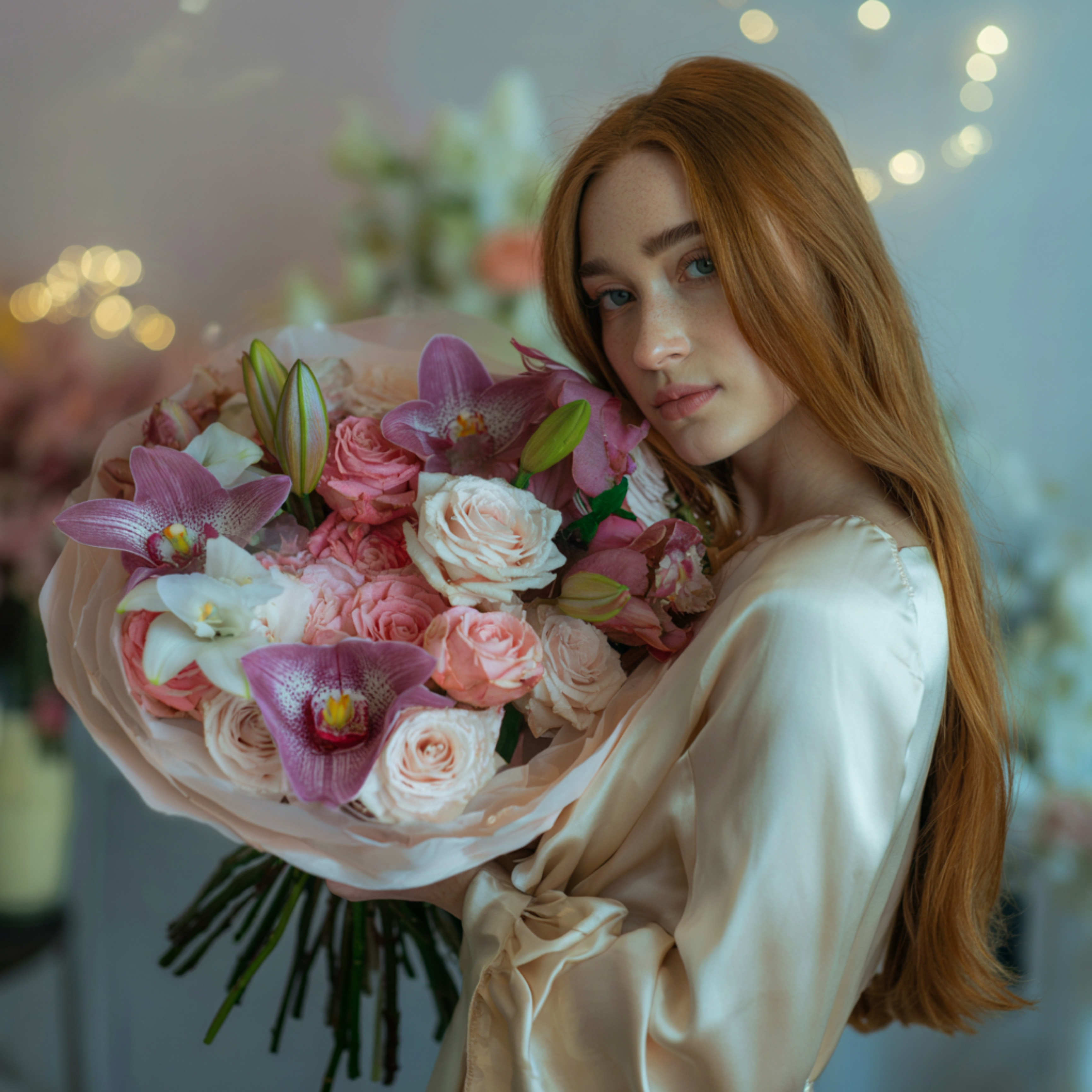 Букет с Розой и Лилией 