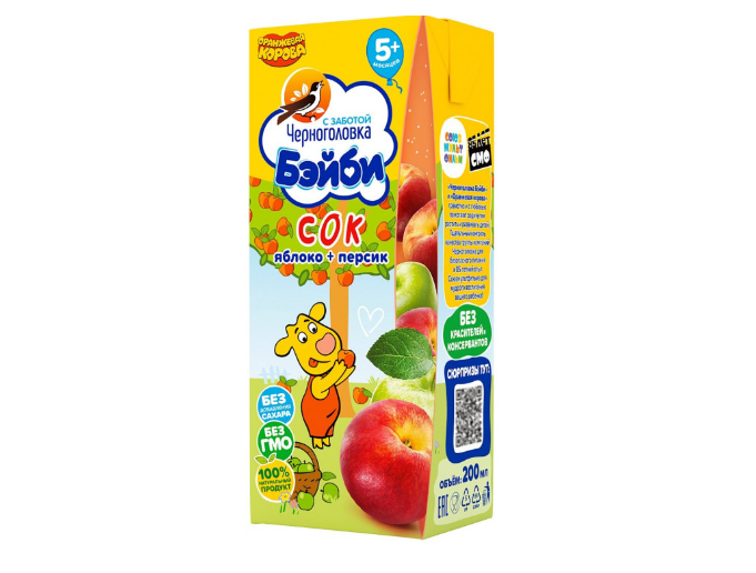 Сок Черноголовка Яблоко/Персик 200 мл