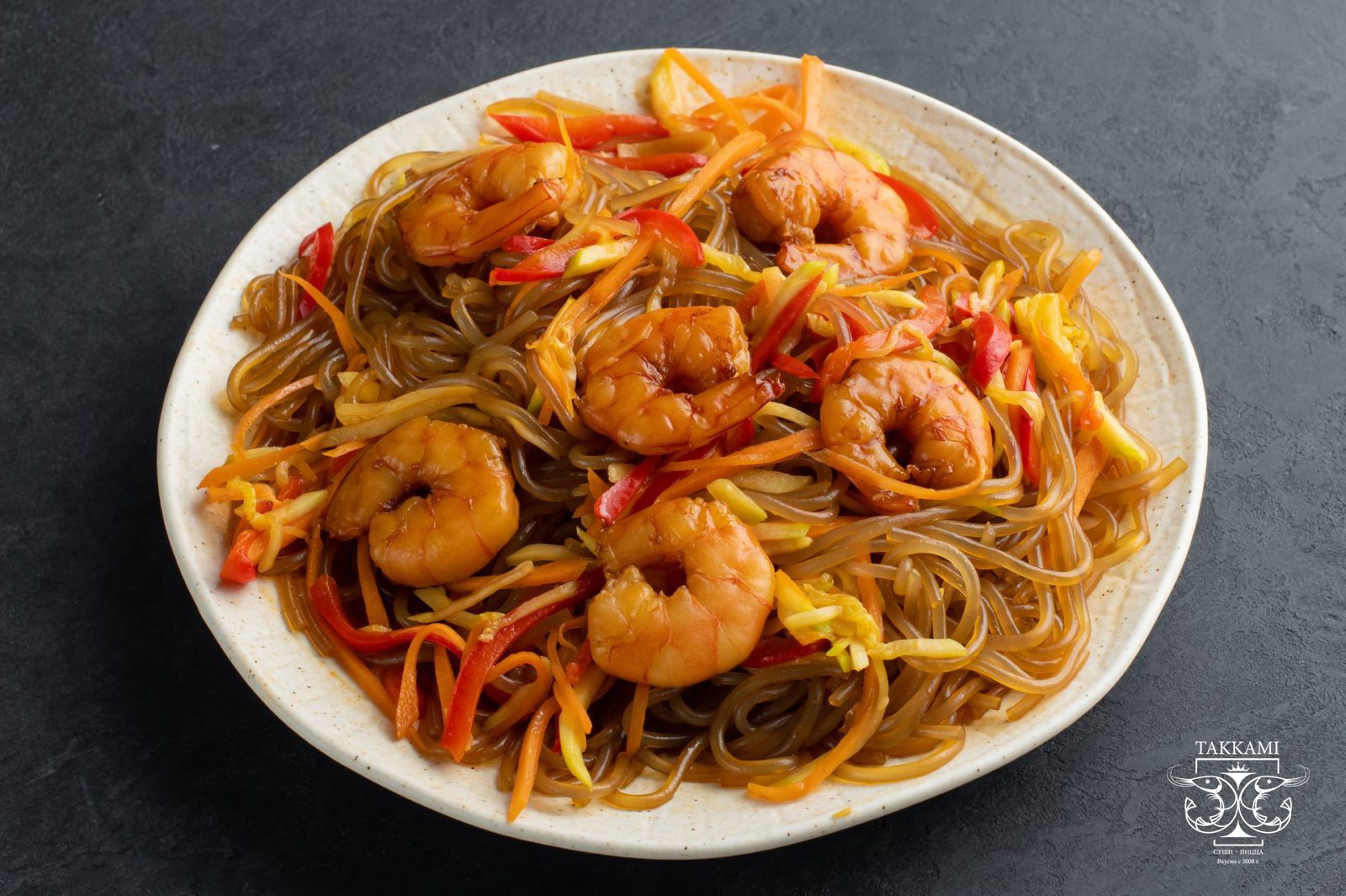 Wok лапша из картофеля с креветкой