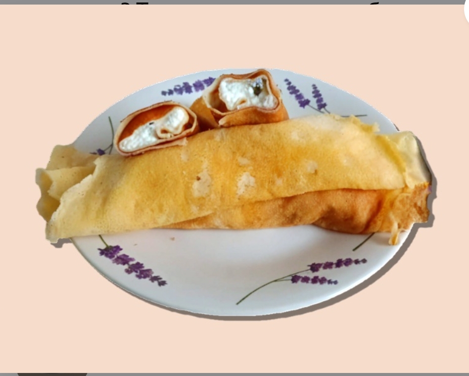 Блины с творогом и лимонными дольками