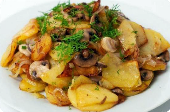 Картофель с грибами 