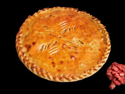 С мясом и грибами