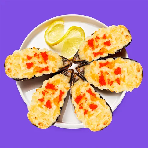 Мидии с чесночным сыром