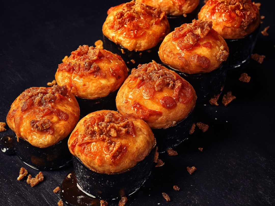 Запеченные с копченой курицей