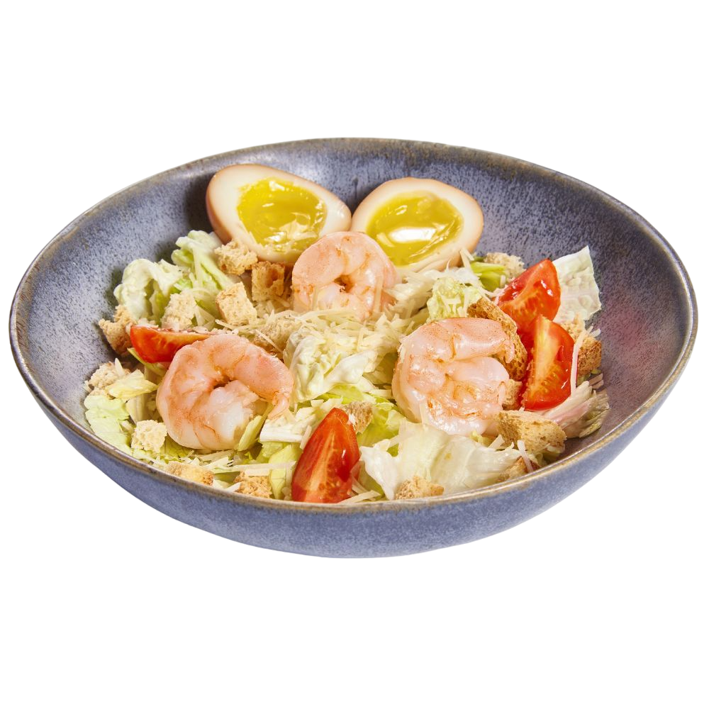 Цезарь по-азиатски с креветками