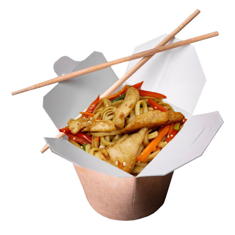 WOK Курица в кисло-сладком соусе с лапшой и овощами