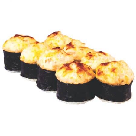 Запеченный с крабом и креветками (8 шт)