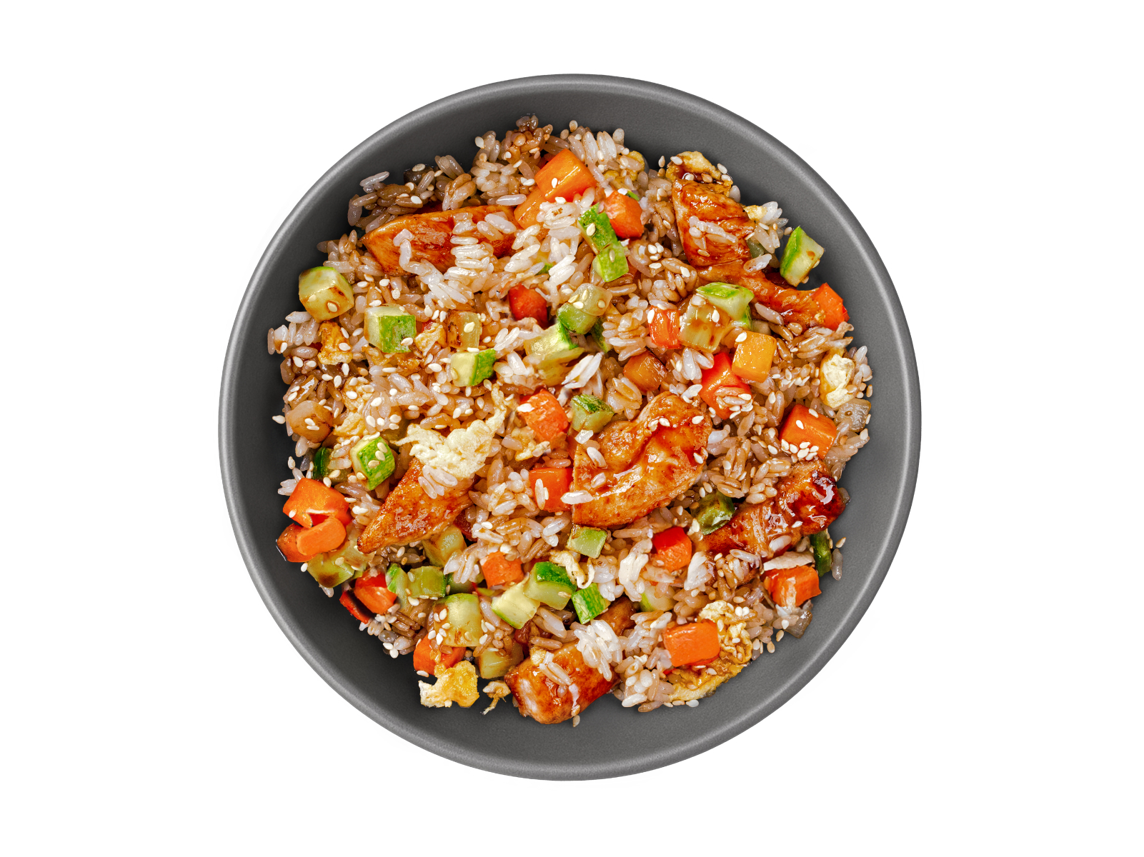 Тяхан с курицей и овощами