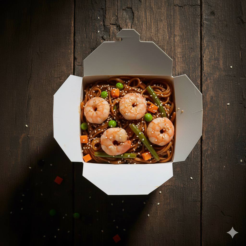 Wok c креветками удон