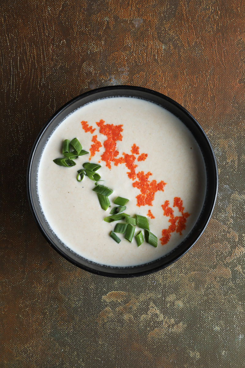 Крем суп из лосося