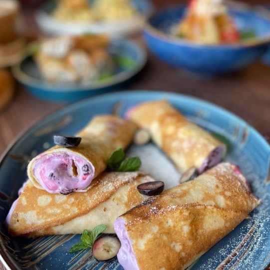 Блинчики с черникой