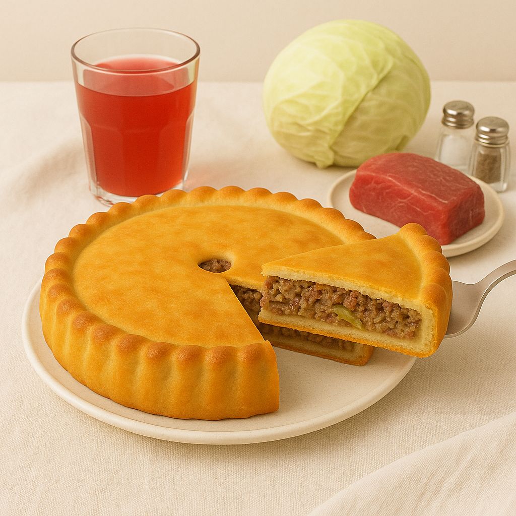 С говяжим фаршем и капустой, большой