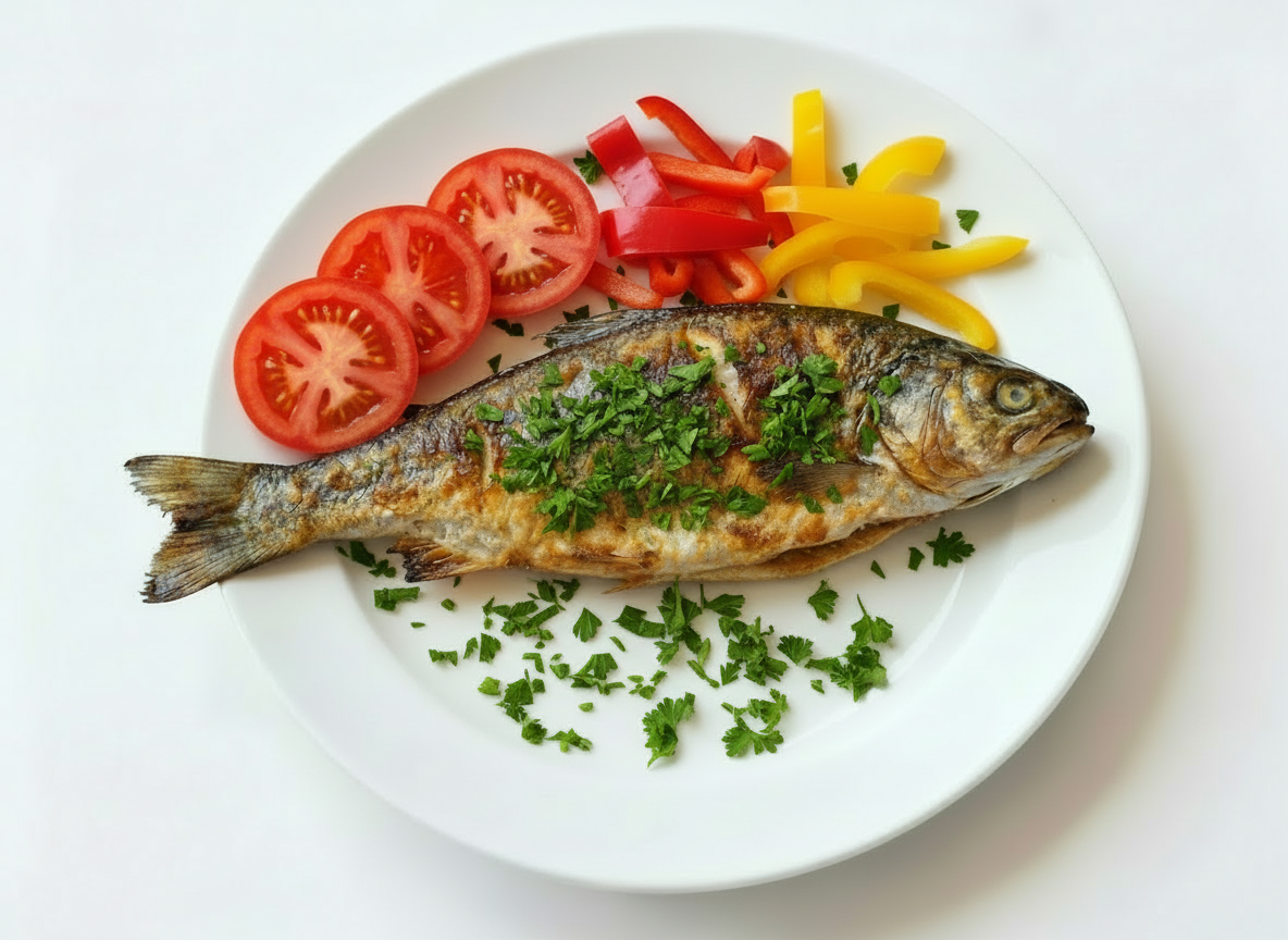 Форель запечённая с овощами