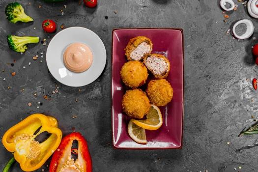 Фаршированные шампиньоны темпура