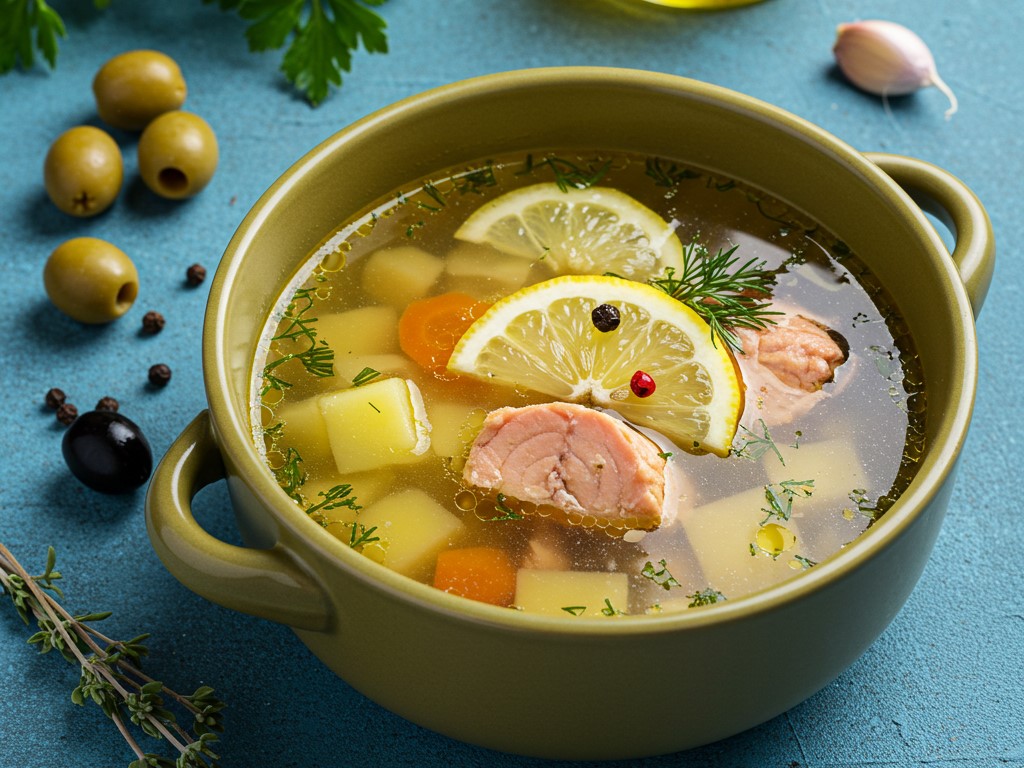 Уха с форелью