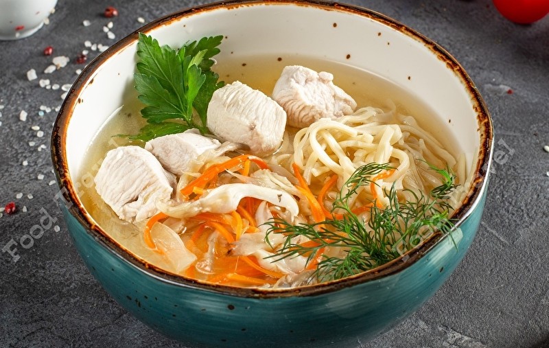 Суп Куриный с лапшой и грибами