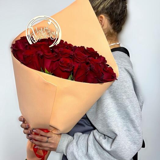 Букет «Эквадор» из 25 премиальных эквадорских роз