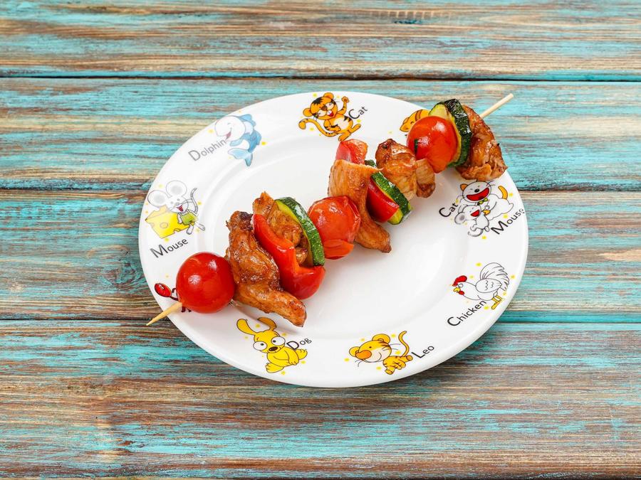 ШАШЛЫЧОК КУРИНЫЙ С ОВОЩАМИ ДЕТСКИЕ 130/20